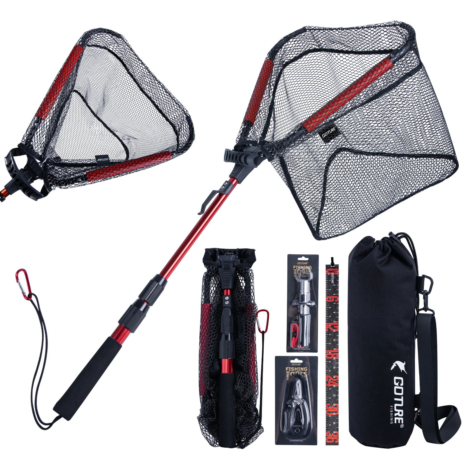 Fish Net Handle - Goture Folding Fishing Brail Net -Telescopic
