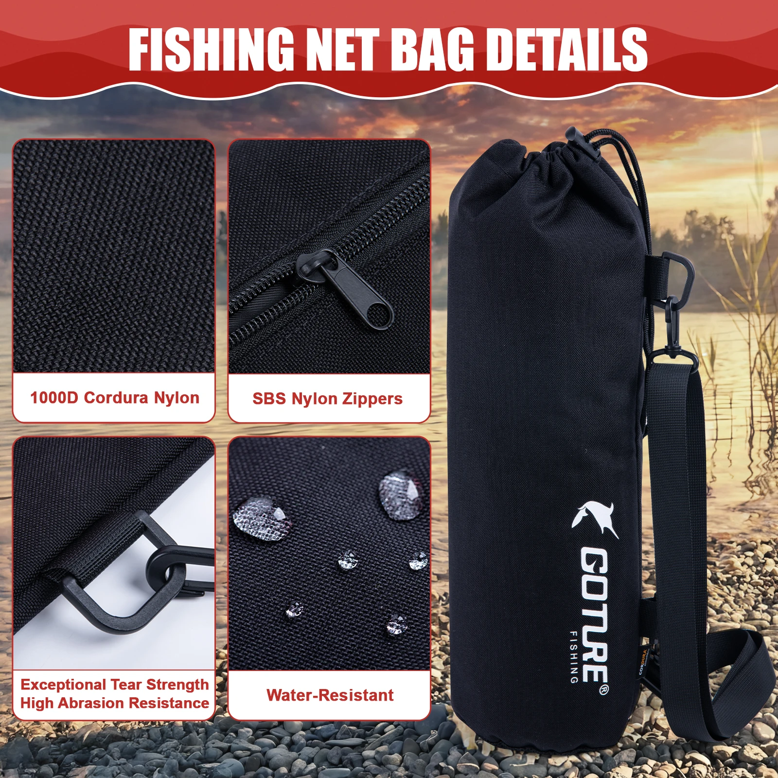 Goture Folding Fishing Brail N - đánh giá và giá Fish Net Handle