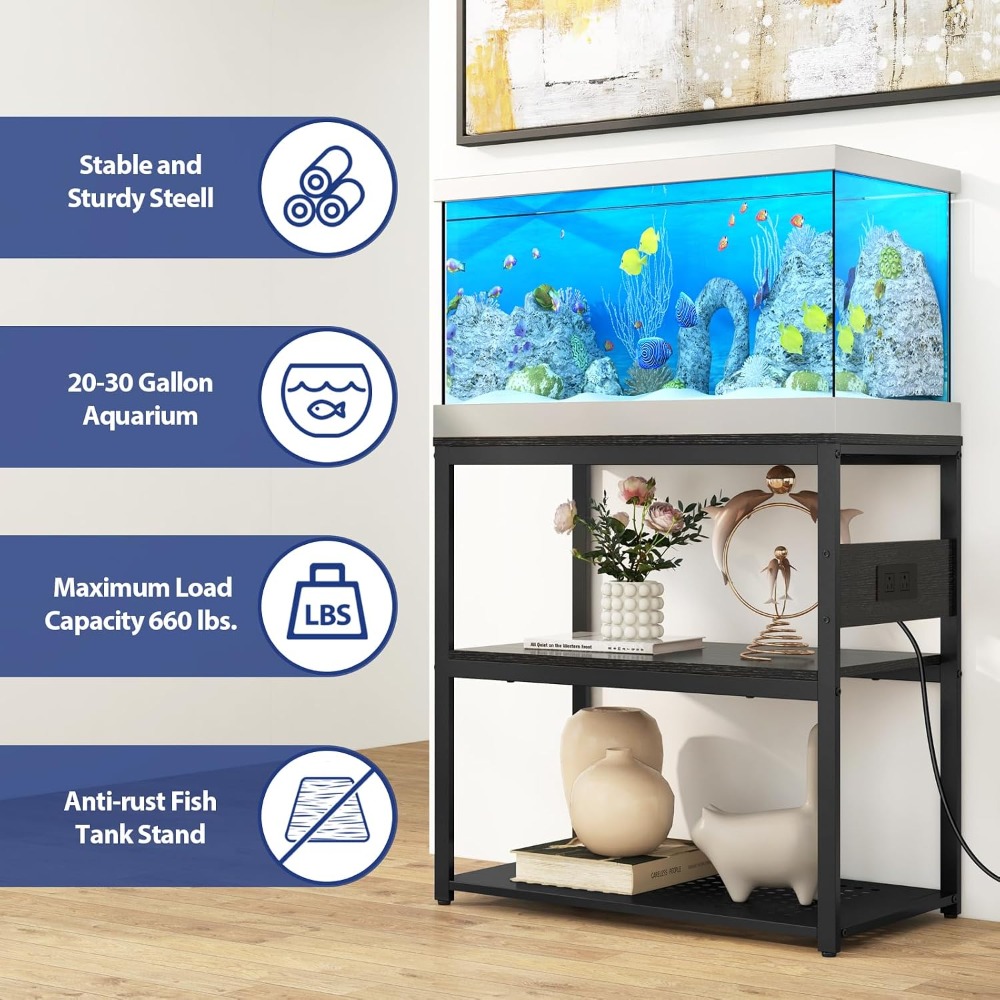 20-29 Gallon Fish Tank Stand w - đánh giá và giá Aquarium Fish Black