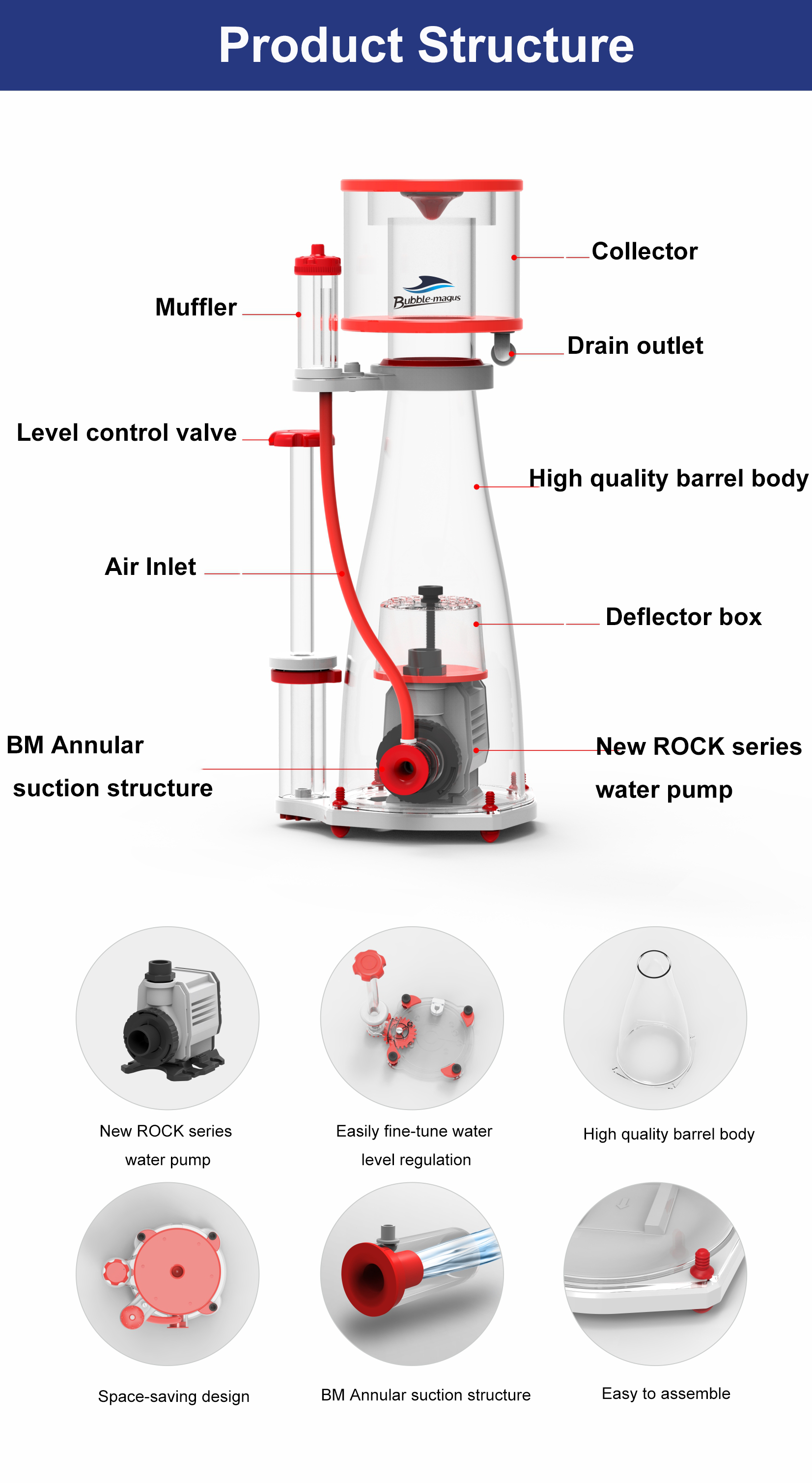 18W 220V Internal Marine Prote - đánh giá và giá Protein Skimmer Reef