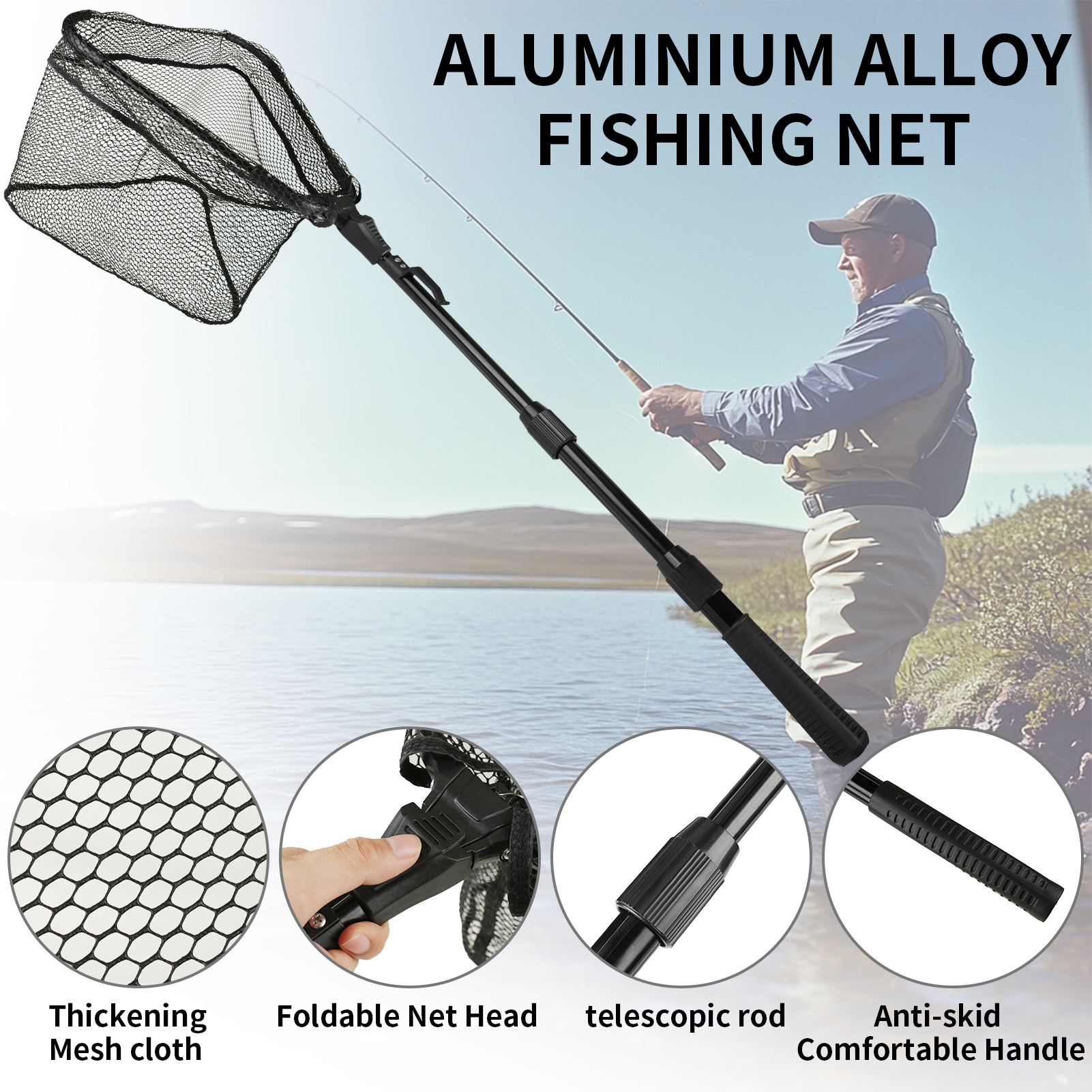 Fishing Net Collapsible Fish L - đánh giá và giá Fish Net Handle