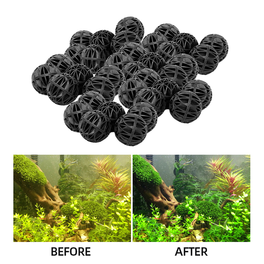 100pcs 18mm Biological Bio Bal - đánh giá và giá Aquarium Fish Black