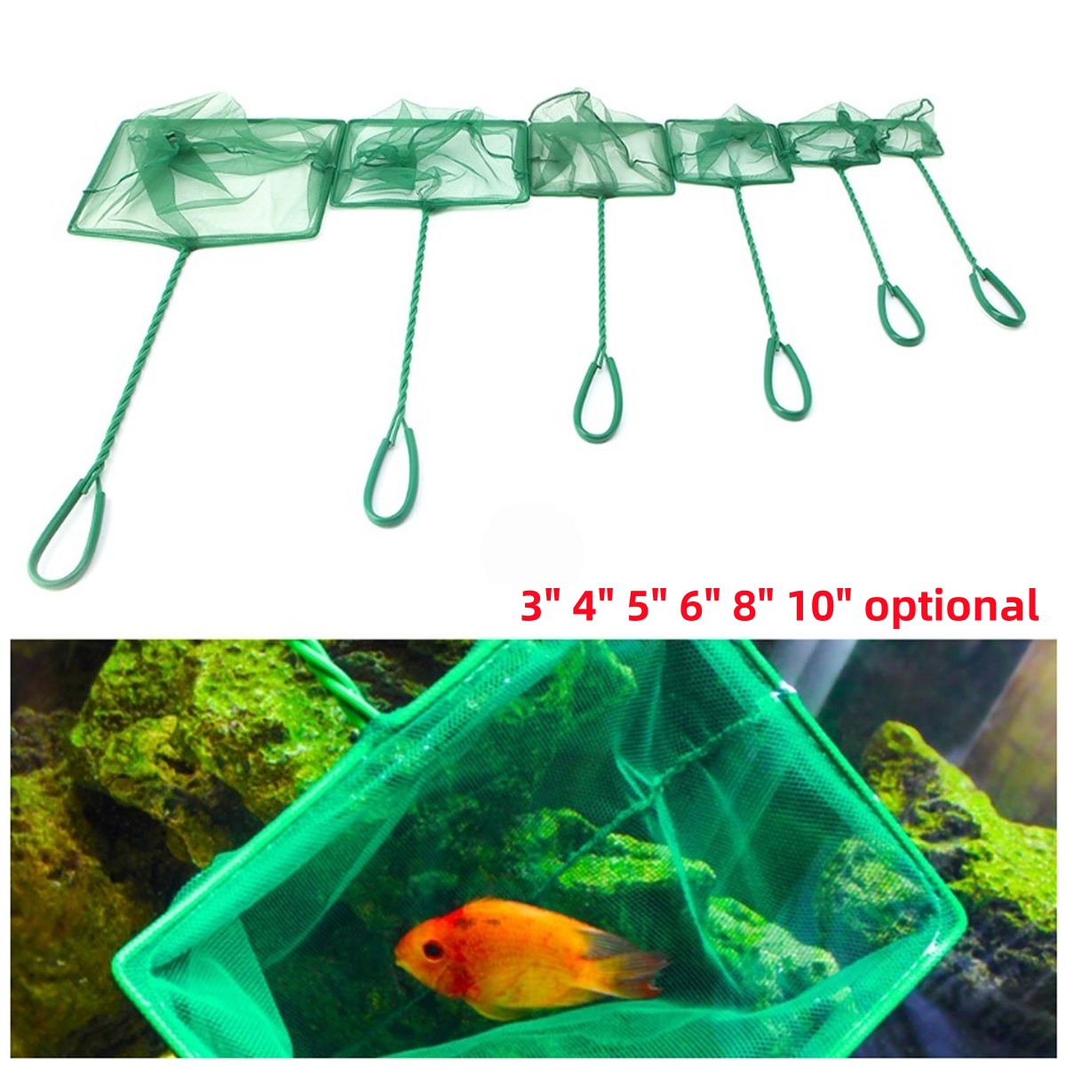 3~10 Inch Portable Nylon Green - đánh giá và giá Fish Net Handle