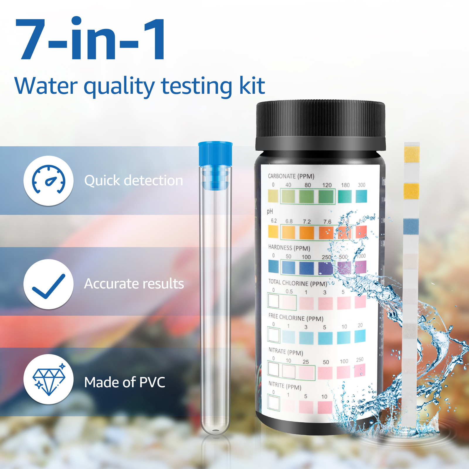 100Pcs 7 in 1 Aquarium Test St - đánh giá và giá Aquarium Test Kit