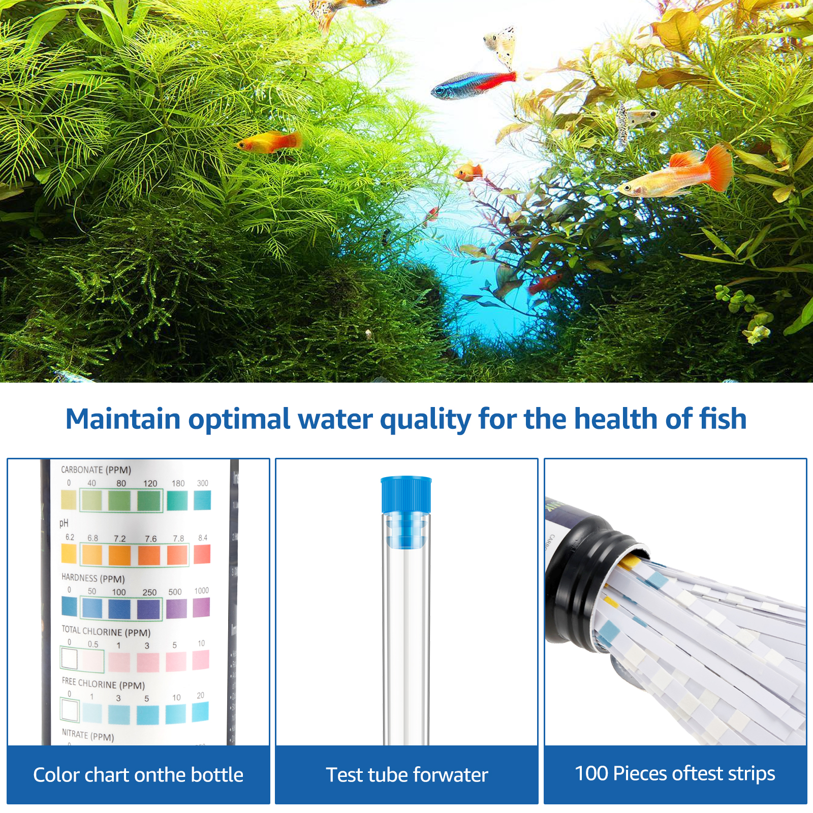 100Pcs 7 in 1 Aquarium Test St - đánh giá và giá Aquarium Test Kit